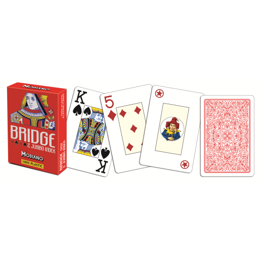 Tarjetas de plástico - Modiano Jumbo Bridge - Rojo