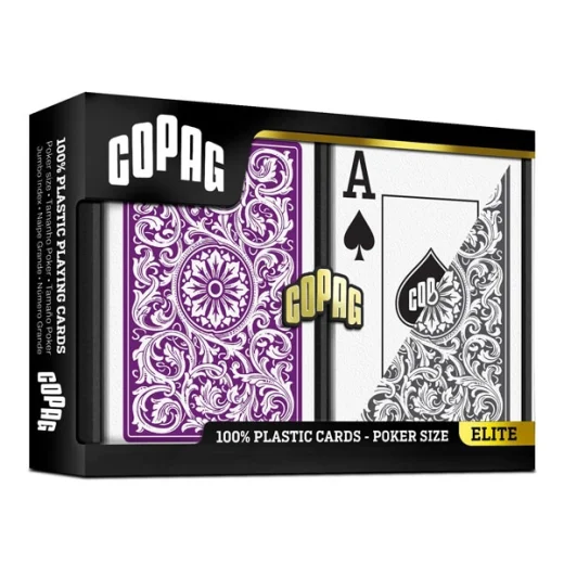 Plastové karty - COPAG Double Pokersize Jumbo Index - fialové a sivé