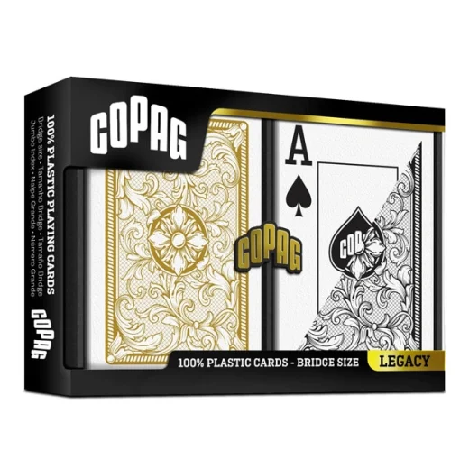 Plastikkarten - COPAG Double Bridgesize - Schwarz & Gold LEGACY