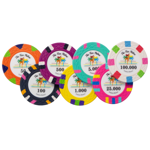 Pokerchip - FIVE PALMS - Sammelbestellung 1000 MIX IT